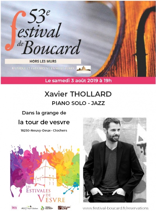 Concert le samedi 3 Août 2019 19h  : Xavier THOLLARD