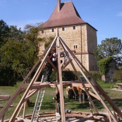 La restauration  de la charpente du colombier