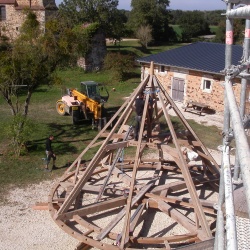 La restauration  de la charpente du colombier