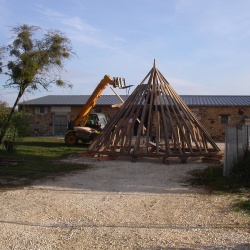 La restauration  de la charpente du colombier