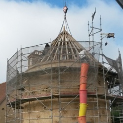 La restauration  de la charpente du colombier